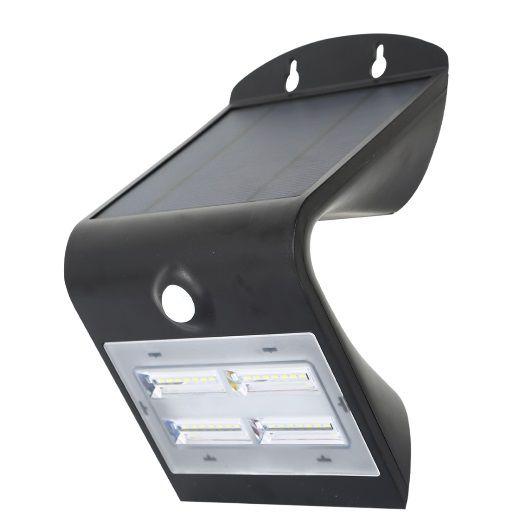 Carregue imagem no visualizador da galeriaAPLIQUE SOLAR LED 3.2W 400Lm 4000K C/ SENSOR IP65 PRETO