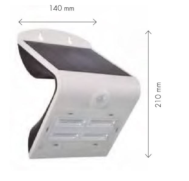 Carregue imagem no visualizador da galeriaAPLIQUE SOLAR LED 3.2W 400Lm 4000K C/ SENSOR IP65 PRETO