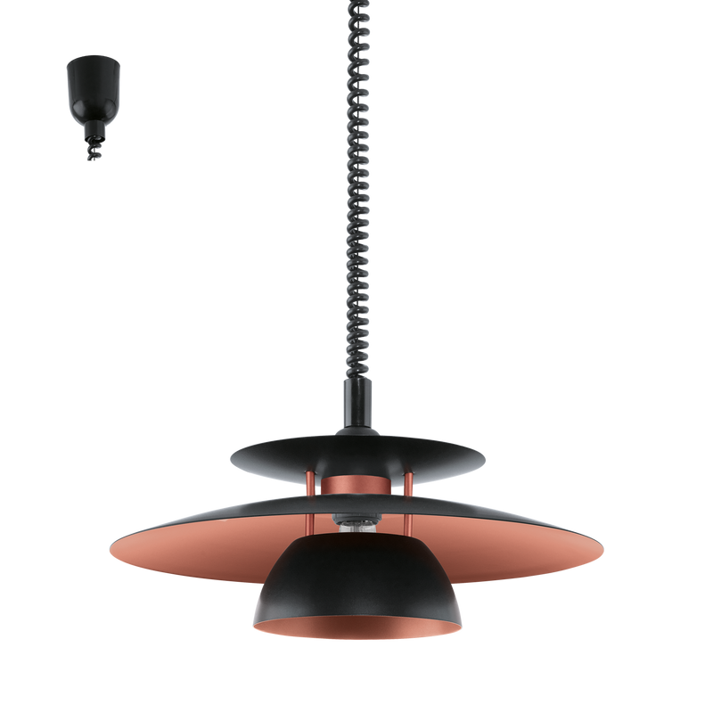 Load image into Gallery viewer, CANDEEIRO DE TECTO SUSPENSO EGLO BRENDA COBRE 31666