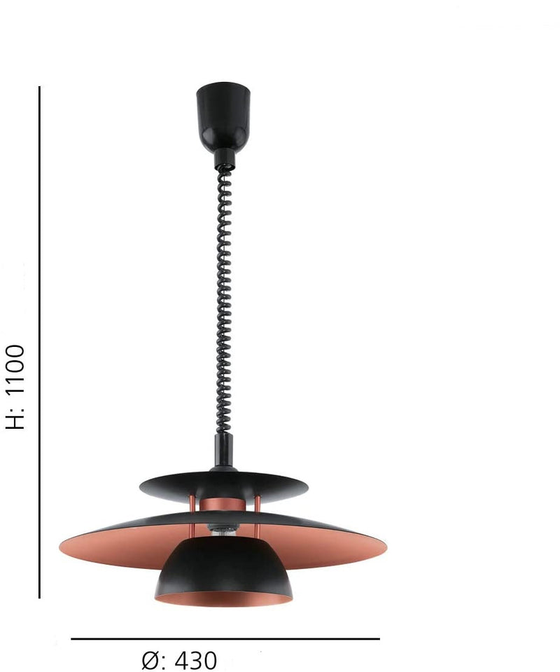 Load image into Gallery viewer, CANDEEIRO DE TECTO SUSPENSO EGLO BRENDA COBRE 31666