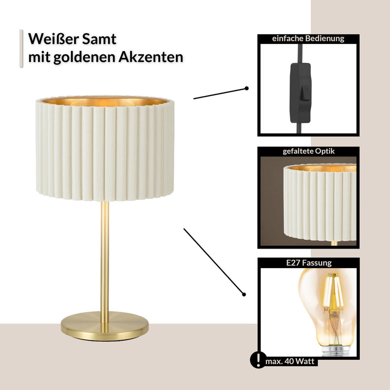 Carregue imagem no visualizador da galeriaCandeeiro de Mesa Eglo Tamaresco Branco 39766