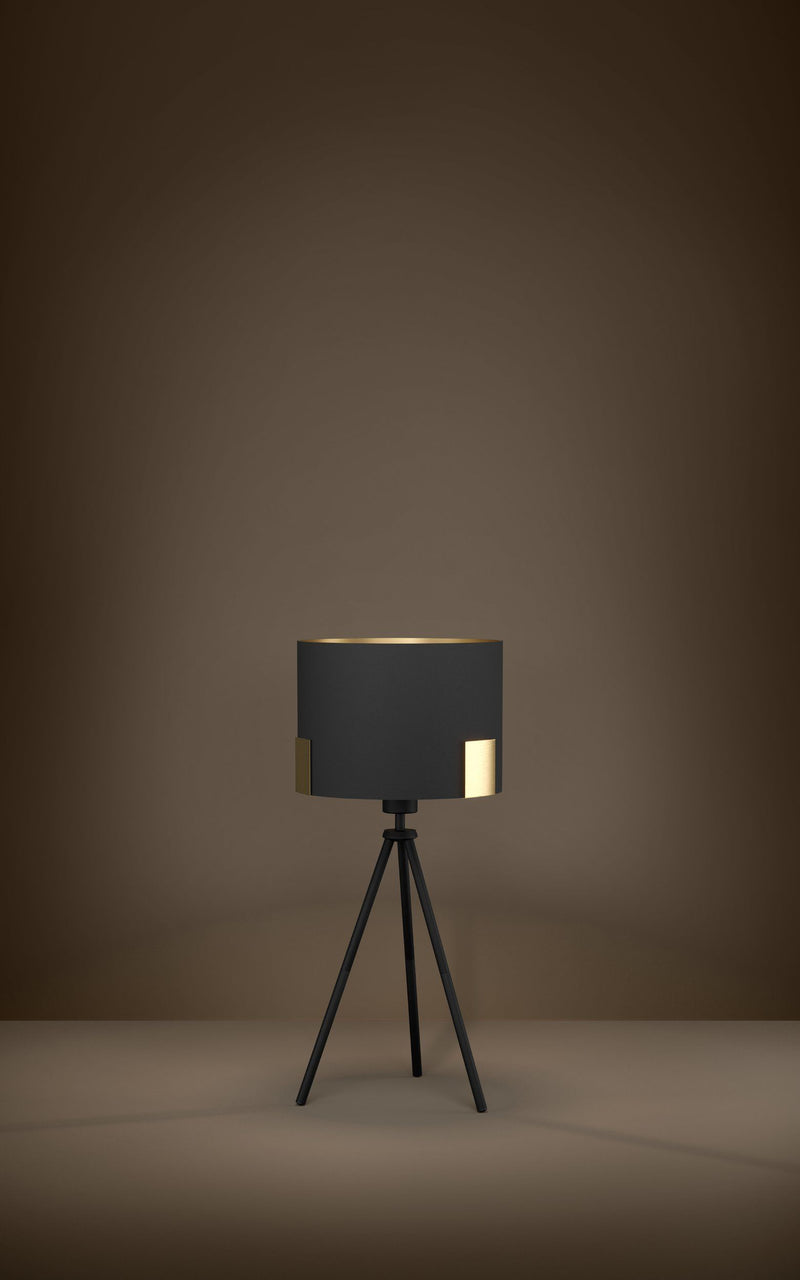 Carregue imagem no visualizador da galeriaCandeeiro de Mesa Moderno Eglo Tortola 1 Preto 39965