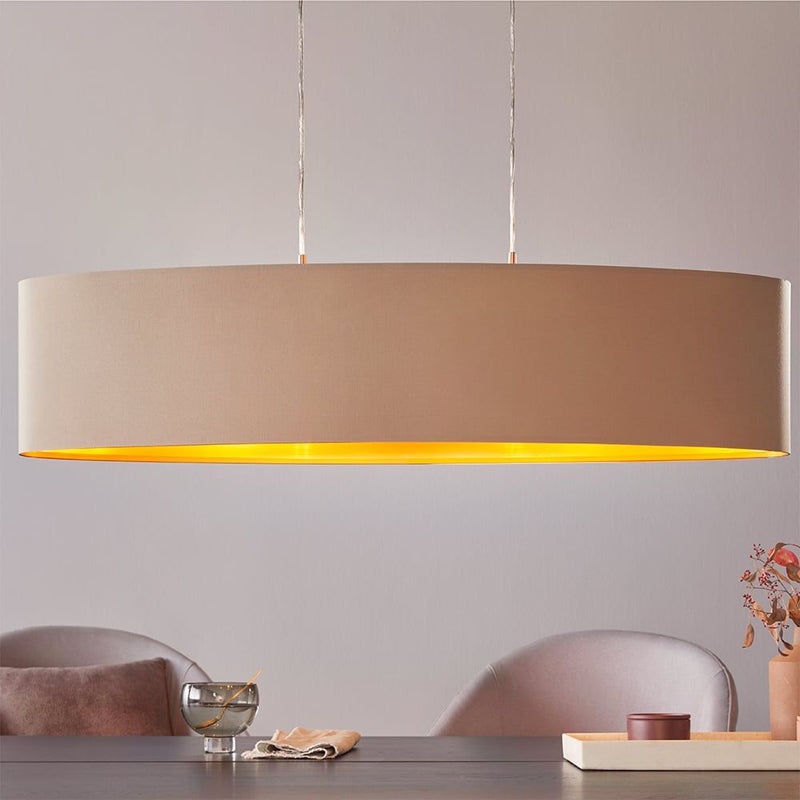 Chargez l'image dans la visionneuse de la galerie, Candeeiro de Tecto Suspenso Eglo Maserlo Toupeira/Dourado L:1000mm 31618