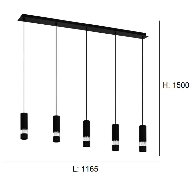 Cargue la imagen en el visor de la galería, Candeeiro de Tecto Suspenso Moderno Eglo Bernabeta 39706