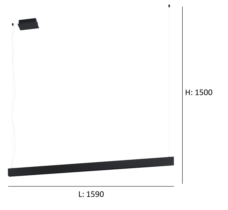Cargue la imagen en el visor de la galería, Candeeiro de Tecto Suspenso Moderno Eglo Termini 39485 Preto
