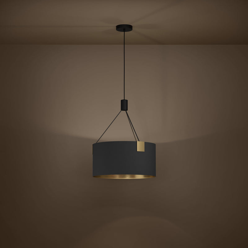 Carregue imagem no visualizador da galeriaCandeeiro de Tecto Suspenso Moderno Eglo Tortola Preto 39964