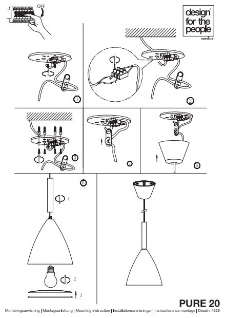 Carregue imagem no visualizador da galeriaCANDEEIRO DE TETO SUSPENSO PURE 20 CINZA 43293010