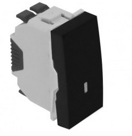 Load image into Gallery viewer, Botão basculante luminoso 1 módulo - Preto Mate, 45160 SPM - Série Quadro 45 Efapel