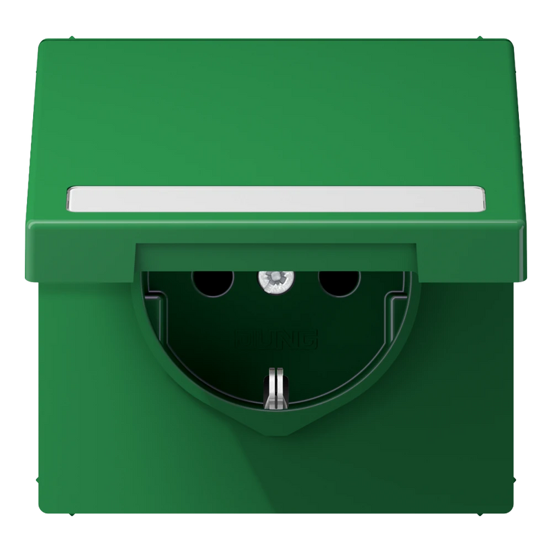 Load image into Gallery viewer, Tomada SCHUKO® 16 A 250 V com Campo de Inscrição Verde LS JUNG