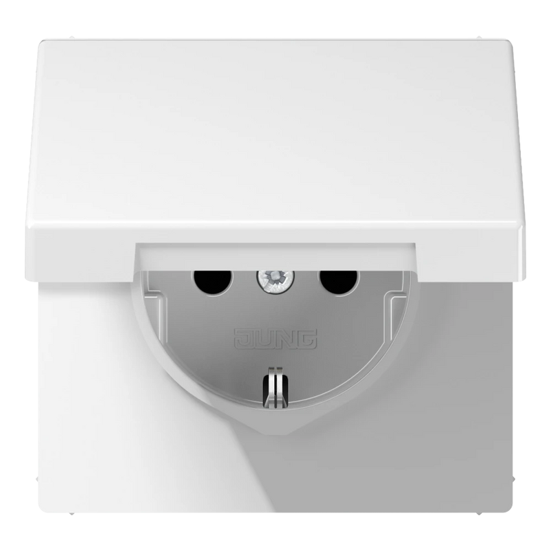 Cargue la imagen en el visor de la galería, Tomada SCHUKO® 16 A 250 V com Tampa Basculante Branco LS1521KIKLWW JUNG