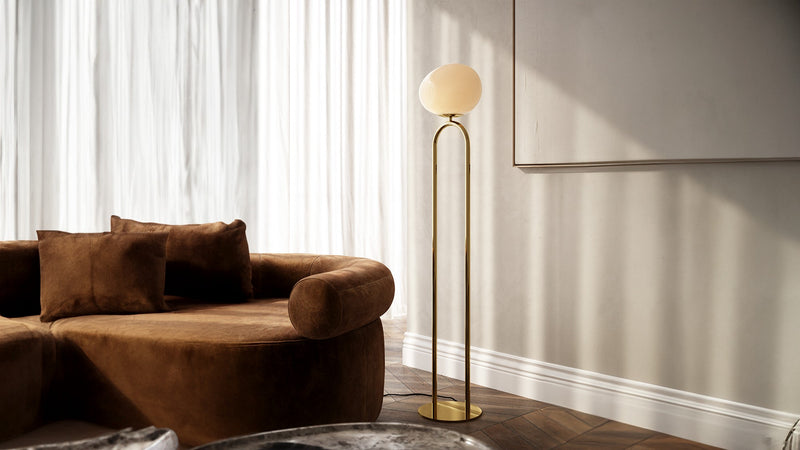 Cargue la imagen en el visor de la galería, Candeeiro de pé dourado Shapes - Nordlux