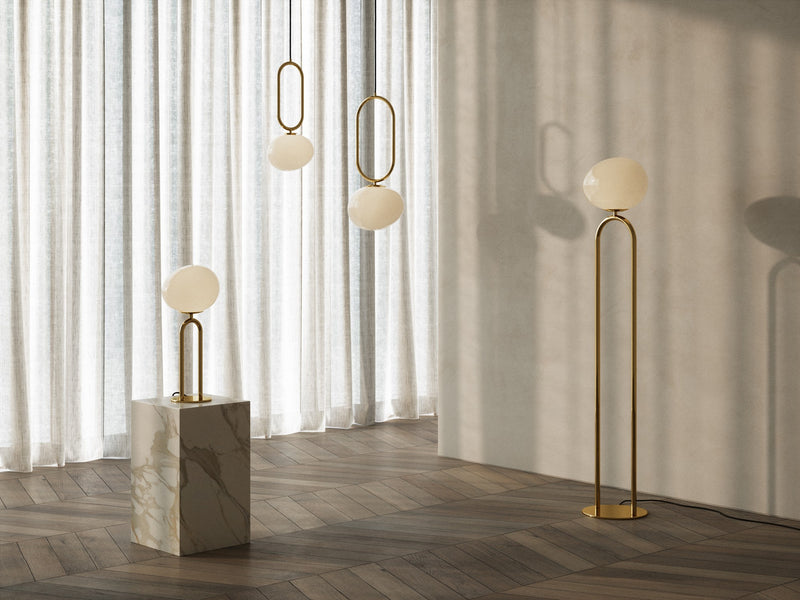 Cargue la imagen en el visor de la galería, Candeeiro de pé dourado Shapes - Nordlux