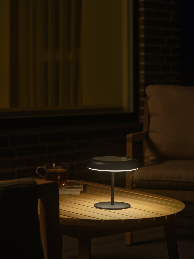 Chargez l'image dans la visionneuse de la galerie, Candeeiro de mesa portátil solar, sem fios, com bateria, preto, exterior e interior - Elmer - Nordlux