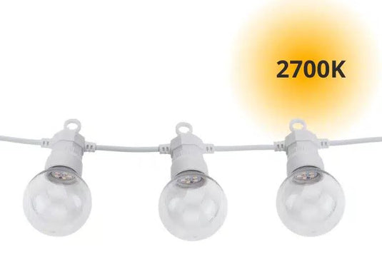 Cabo com 20 lâmpadas G45 - 6W 2700 IP65 c/13Metros Br 