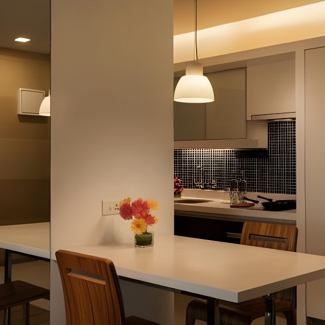 Carregue imagem no visualizador da galeriacandeeiro minimalista branco para cozinha e sala