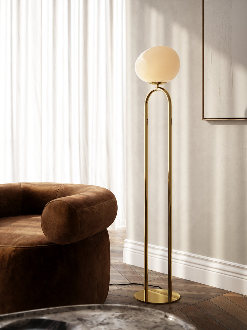 Cargue la imagen en el visor de la galería, Candeeiro de pé dourado Shapes - Nordlux