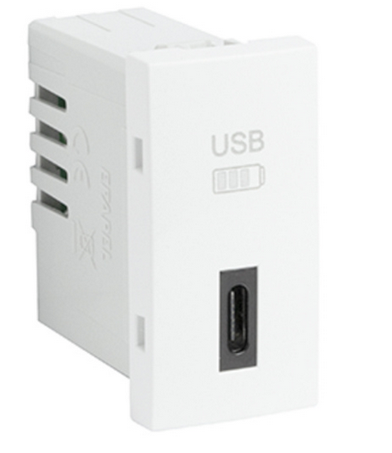 Cargue la imagen en el visor de la galería, Carregador USB tipo C - 1 módulo - branco MATE- 45387 SBm - Série Quadro 45 - Efapel