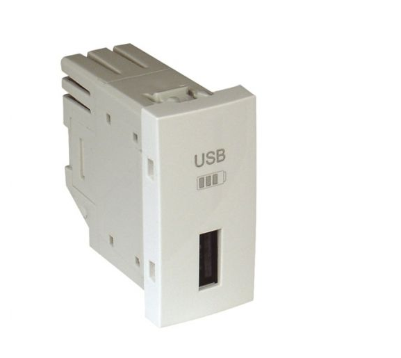 Load image into Gallery viewer, carregador_usb_tipo_45383_branco_mate efapel série 45