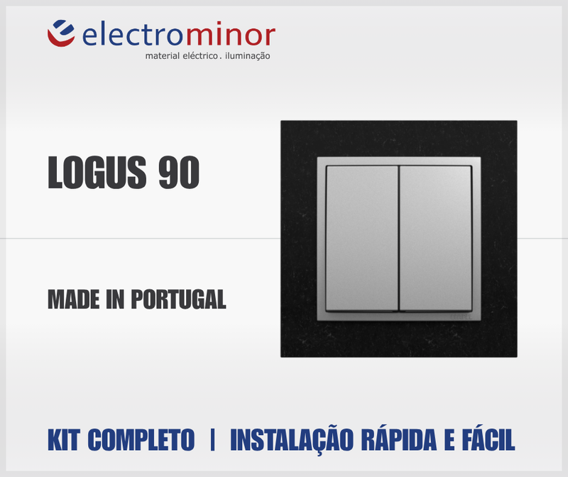 Carregue imagem no visualizador da galeriaInterruptor duplo/comutador de Lustre Granito/Alumina, Logus 90 PETRA - Kit Completo