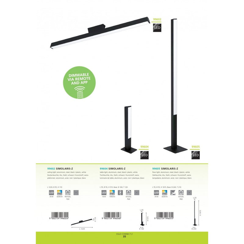 Cargue la imagen en el visor de la galería, Candeeiro de pé eglo Simolaris.Z 99605