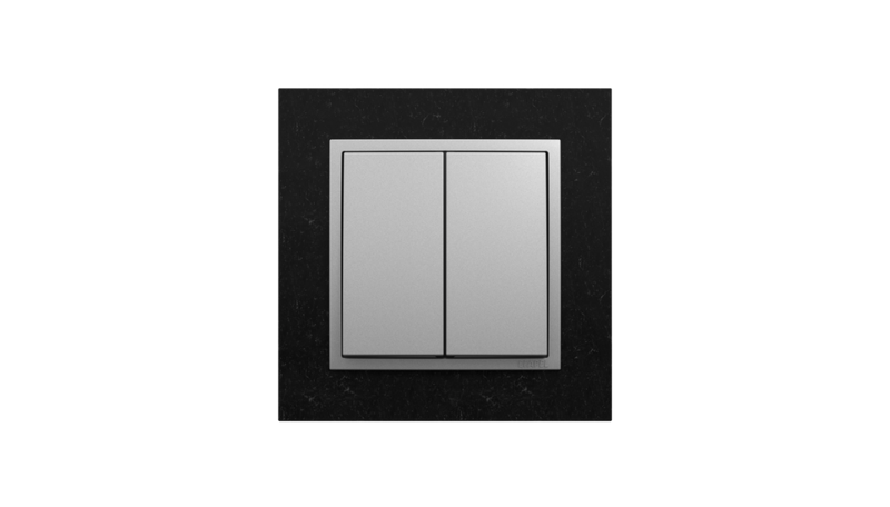 Carregue imagem no visualizador da galeriaInterruptor duplo/comutador de Lustre Granito/Alumina, Logus 90 PETRA - Kit Completo