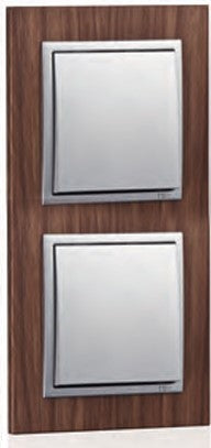 Cargue la imagen en el visor de la galería, Espelho Duplo Nogueira/Alumina EFAPEL 90920 TNA Série LOGUS 90