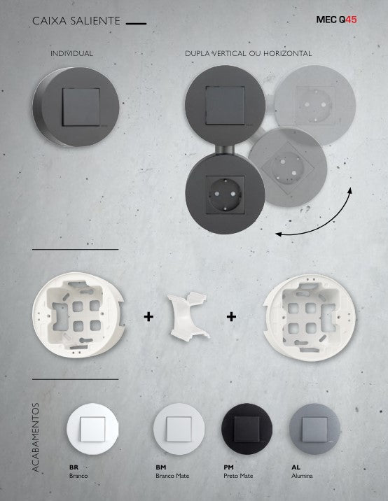 Carregue imagem no visualizador da galeriaCaixa Saliente Vazia Siza Vieira para tomada ou interruptor - Várias opções de cor - Série Siza - EFAPEL