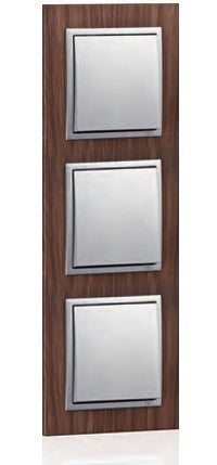 Cargue la imagen en el visor de la galería, Espelho triplo nogueira/alumina EFAPEL 90930 TNA Série Logus 90