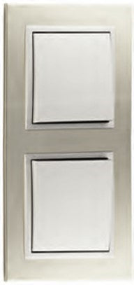 Cargue la imagen en el visor de la galería, Espelho Duplo Titânio/Perola EFAPEL 90920 TTP Série LOGUS 90