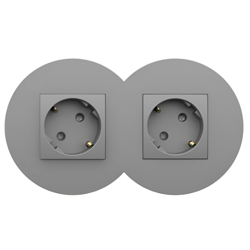 Carregue imagem no visualizador da galeriaTomada dupla Siza Vieira em alumina - Kit Completo