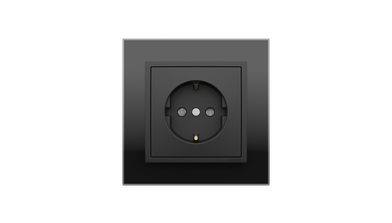 Carregue imagem no visualizador da galeriaTomada Cristal Negro/Preto Mate, Logus 90 Crystal - Kit Completo