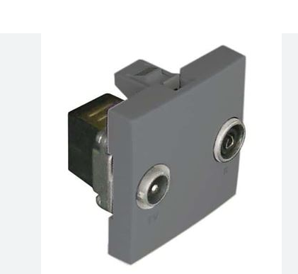 Load image into Gallery viewer, Tomada R-TV passagem com 2 Módulos em alumina 45564- Série Quadro 45 efapel