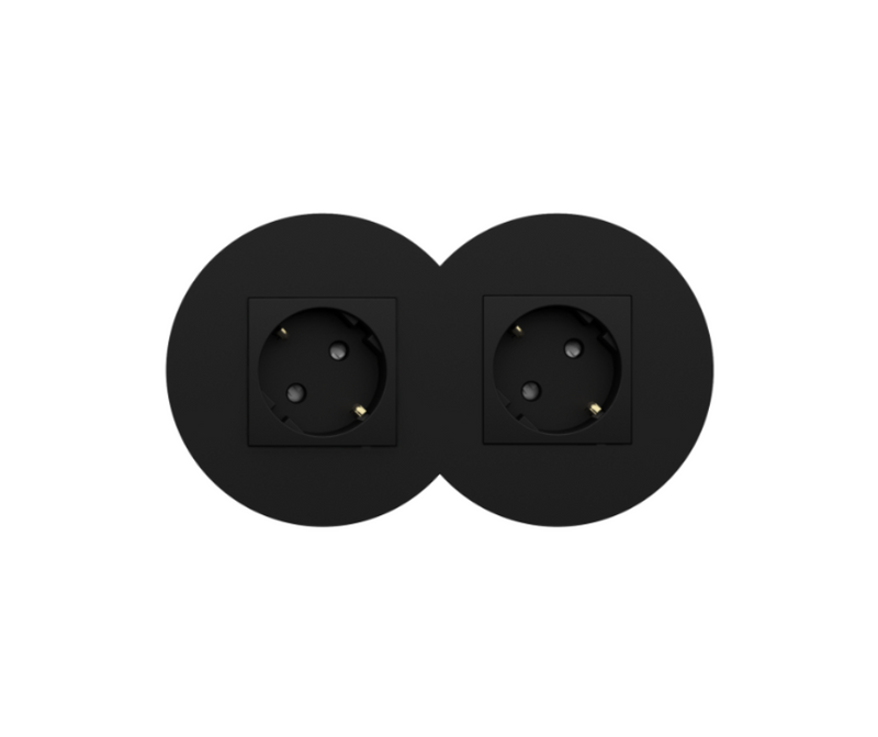 Carregue imagem no visualizador da galeriaTomada dupla Siza Vieira em preto mate - Kit Completo