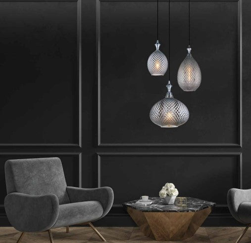 Load image into Gallery viewer, Smoked Grey Glass Ceiling Lamp PZA1985 - Zambelis