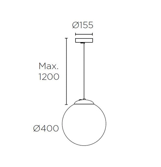 Candeeiro de Tecto Suspenso Exterior CISNE LEDS C4 00-9156-14-M1 Ø 400mm 
