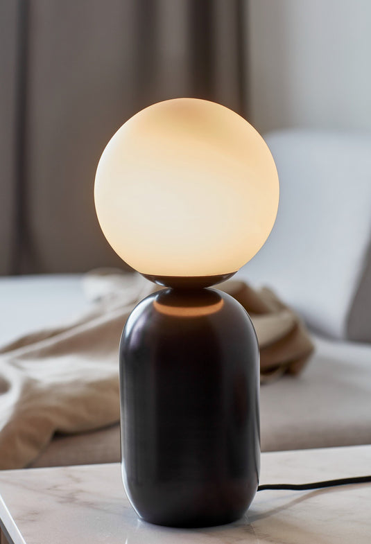 Candeeiro de Mesa Preto com Vidro Opalino Notti NORDLUX