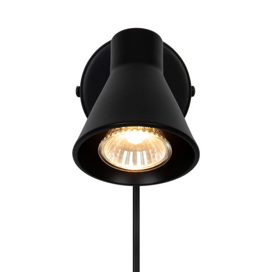 Aplique de Parede e Teto Preto com Abajur Ajustável Eik NORDLUX