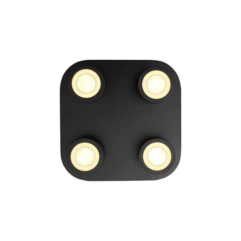 Cargue la imagen en el visor de la galería, Candeeiro de Teto com 4 Focos Preto CLYDE NORDLUX

