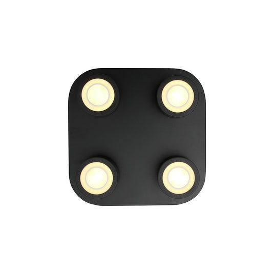 Candeeiro de Teto com 4 Focos Preto CLYDE NORDLUX