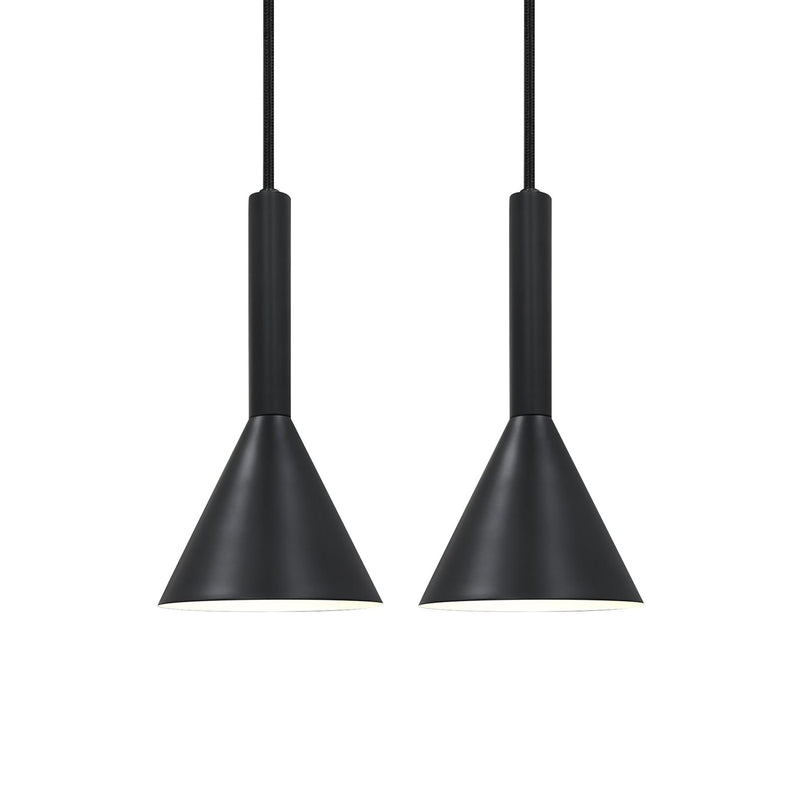 Load image into Gallery viewer, Candeeiro Suspenso com Dois Abat-jours Cónicos Preto Kelvis 2-Kit NORDLUX
