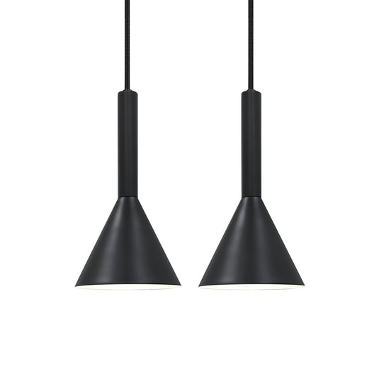 Candeeiro Suspenso com Dois Abat-jours Cónicos Preto Kelvis 2-Kit NORDLUX