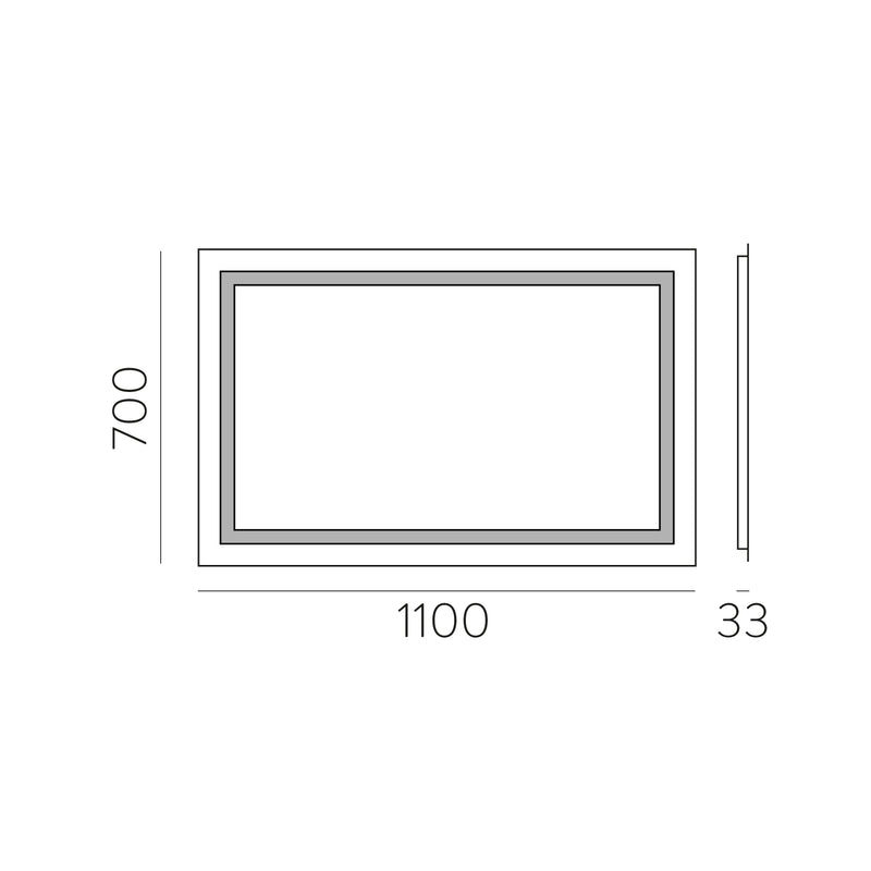 Load image into Gallery viewer, Mirror with 3000k LED light, 1100x700

