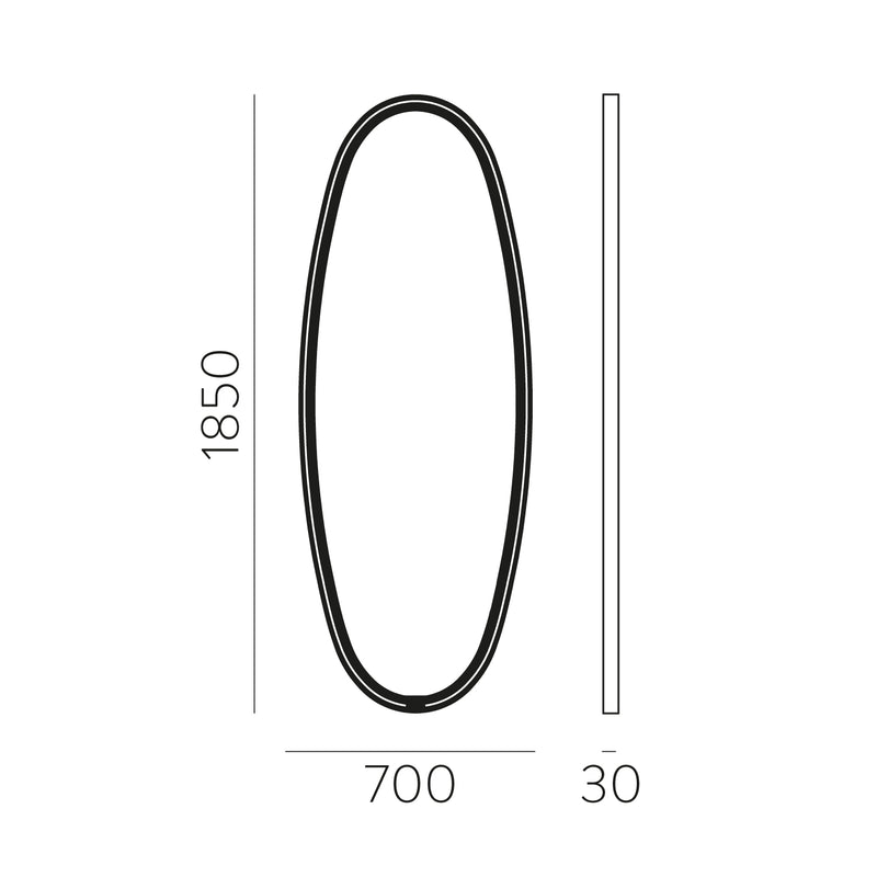 Chargez l&#39;image dans la visionneuse de la galerie, Miroir ovale avec lumière LED 3000k
