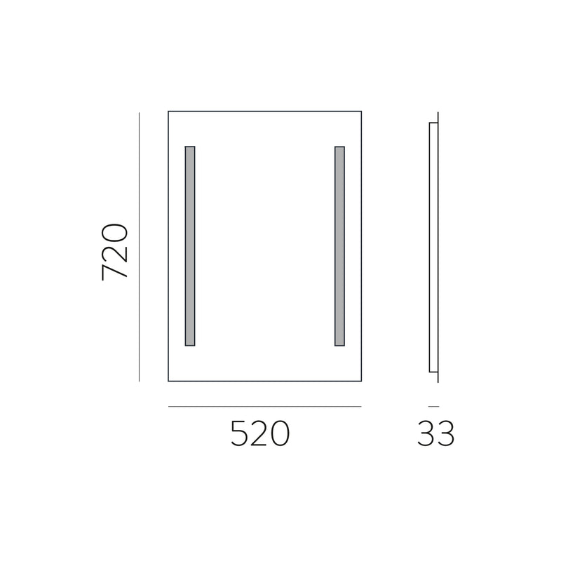 Chargez l&#39;image dans la visionneuse de la galerie, Miroir avec lumière LED 3000k, 720x520mm
