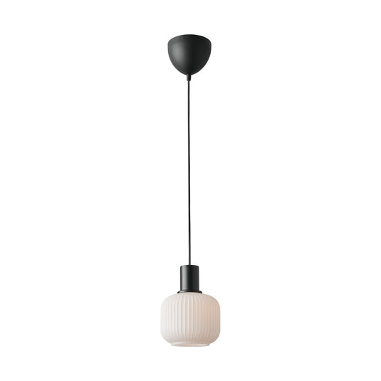 Candeeiro de Teto com Vidro Opalino e Metal Preto MILFORD NORDLUX