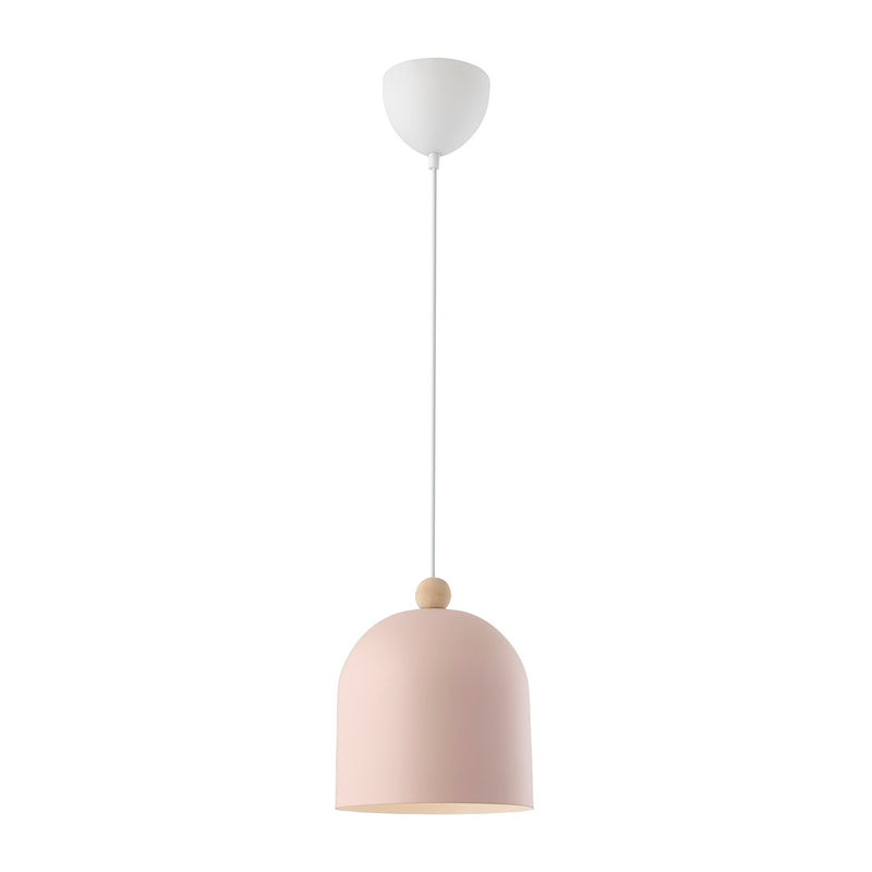Load image into Gallery viewer, Candeeiro Suspenso em Dusty Rose com Detalhe em Madeira Gaston NORDLUX
