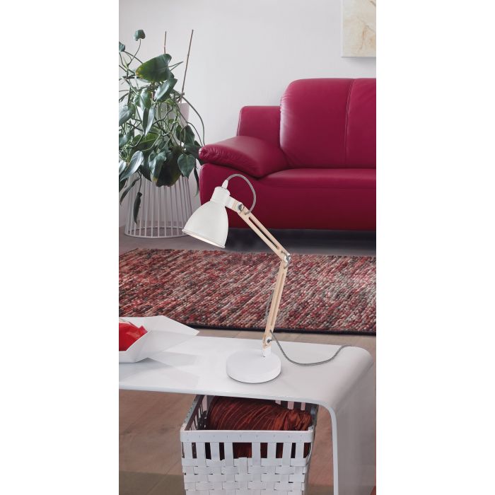 Load image into Gallery viewer, Candeeiro de mesa branco e natural TORONA 1 EGLO
