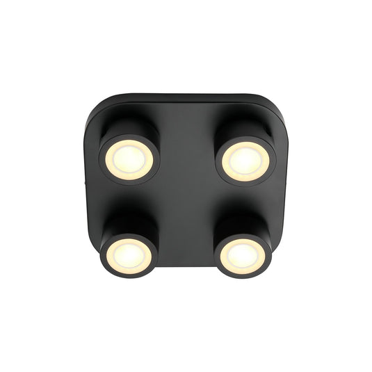 Candeeiro de Teto com 4 Focos Preto CLYDE NORDLUX
