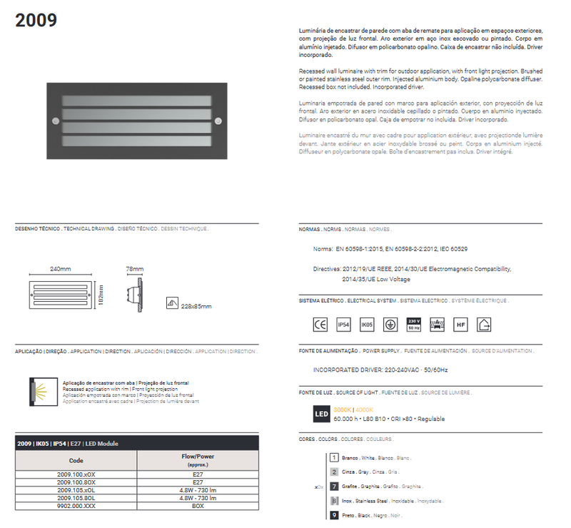 Carregue imagem no visualizador da galeriaProjector de Parede Exterior de Encastrar Branco Tromilux
