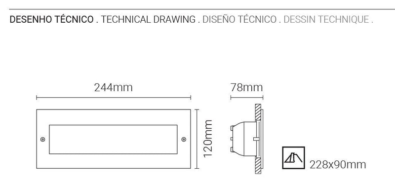 Carregue imagem no visualizador da galeriaProjector de Parede Exterior de Encastrar Inox Tromilux
